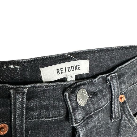 Re/Done 90s High Rise Ankle Crop Onyx Fade Jean - Picture 8 of 9